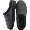 imageHomeTop Mens Quilted Slippers Cozy Soft NonSlip De Velvet Memory Foam House ShoesCharcoal Gray