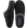 imageHomeTop Mens Quilted Slippers Cozy Soft NonSlip De Velvet Memory Foam House ShoesDark Black