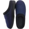 imageHomeTop Mens Quilted Slippers Cozy Soft NonSlip De Velvet Memory Foam House ShoesMidnight Blue