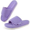 imageHomeTop Womens Corduroy Open Toe Slippers with Adjustable Closure Memory FoamSoft Purple