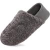 imageHomeTop Womens Plush Slippers with Collapsible Microsuede Heel Indoor House ShoesDark Gray