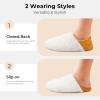 imageHomeTop Womens Plush Slippers with Collapsible Microsuede Heel Indoor House ShoesBrown White