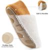 imageHomeTop Womens Plush Slippers with Collapsible Microsuede Heel Indoor House ShoesBrown White