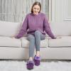 imageHomeTop Womens Classic Microsuede Memory Foam Slippers Durable Rubber Sole with Warm Faux Fur CollarPurple