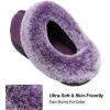 imageHomeTop Womens Classic Microsuede Memory Foam Slippers Durable Rubber Sole with Warm Faux Fur CollarPurple