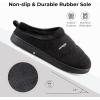 imageHomeTop Womens Comfy Quilted Slipper Soft Cashmere Like Slip on Memory Foam House ShoeDark Black