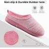 imageHomeTop Womens Comfy Quilted Slipper Soft Cashmere Like Slip on Memory Foam House ShoeGentle Pink