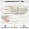 imageHomeTop Womens Luxury Diamond Velvet Memory Foam Scuff Slipper with Lightweight Rubber SolePure White