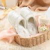 imageHomeTop Womens Luxury Diamond Velvet Memory Foam Scuff Slipper with Lightweight Rubber SolePure White