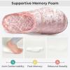 imageHomeTop Womens Luxury Diamond Velvet Memory Foam Scuff Slipper with Lightweight Rubber SoleRose Pink