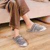 imageHomeTop Womens Luxury Diamond Velvet Memory Foam Scuff Slipper with Lightweight Rubber SoleSliver Gray