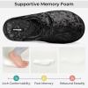 imageHomeTop Womens Luxury Diamond Velvet Memory Foam Scuff Slipper with Lightweight Rubber SoleVine Black