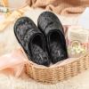 imageHomeTop Womens Luxury Diamond Velvet Memory Foam Scuff Slipper with Lightweight Rubber SoleVine Black