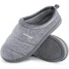 imageHomeTop Womens Comfy Quilted Slipper Soft Cashmere Like Slip on Memory Foam House ShoeBright Gray