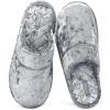 imageHomeTop Womens Luxury Diamond Velvet Memory Foam Scuff Slipper with Lightweight Rubber SoleSliver Gray