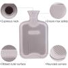 imageHomeTop Premium Classic Rubber Hot Water Bottle and Luxurious Faux Fur Plush Fleece Cover wPom Pom Decor BeigeGray