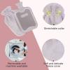 imageHomeTop Premium Classic Rubber Hot Water Bottle and Luxurious Faux Fur Plush Fleece Cover wPom Pom Decor BeigeGray