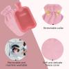 imageHomeTop Premium Classic Rubber Hot Water Bottle and Luxurious Faux Fur Plush Fleece Cover wPom Pom Decor BeigePink