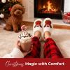 imageHomeTop Womens Fuzzy Curly Fur Memory Foam Loafer Slippers with Polar Fleece LiningXmas Reindeer