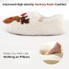 imageHomeTop Womens Fuzzy Curly Fur Memory Foam Loafer Slippers with Polar Fleece LiningXmas Reindeer