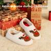 imageHomeTop Womens Fuzzy Curly Fur Memory Foam Loafer Slippers with Polar Fleece LiningXmas Reindeer