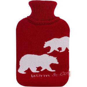 imageHomeTop Large 2 Liter Soft Knit Elegant Polar Bear Hot Water Bottle Cover  ONLY CoverWine