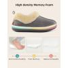 imageHomeTop Womens Closedback Slippers Faux Wool Warm Nonslip Outdoor Indoor House Shoes with Fuzzy CollarDark Gray