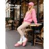 imageHomeTop Womens Closedback Slippers Faux Wool Warm Nonslip Outdoor Indoor House Shoes with Fuzzy CollarPuce Pink