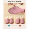 imageHomeTop Womens Closedback Slippers Faux Wool Warm Nonslip Outdoor Indoor House Shoes with Fuzzy CollarPuce Pink