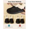imageHomeTop Womens Closedback Slippers Faux Wool Warm Nonslip Outdoor Indoor House Shoes with Fuzzy CollarTimeless Black