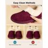 imageHomeTop Womens Closedback Slippers Faux Wool Warm Nonslip Outdoor Indoor House Shoes with Fuzzy CollarWine Red