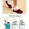 imageHomeTop Womens Closedback Slippers Faux Wool Warm Nonslip Outdoor Indoor House Shoes with Fuzzy CollarWine Red
