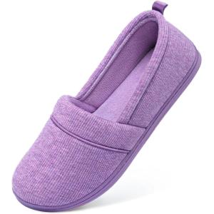imageHomeTop Womens Comfy Loafer Slippers Lightweight Memory Foam Nonslip Indoor House ShoesPurple