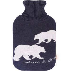 image:imageHomeTop Large 2 Liter Soft Knit Elegant Polar Bear Hot Water Bottle Cover  ONLY CoverNavy Blue