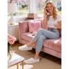 image:imageHomeTop Womens Fuzzy Curly Fur Memory Foam Loafer Slippers with Polar Fleece LiningBlushing Heart