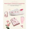 image:imageHomeTop Womens Fuzzy Curly Fur Memory Foam Loafer Slippers with Polar Fleece LiningBlushing Heart