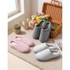 image:imageHomeTop Womens Knit Memory Foam Slippers Warm Soft House Shoes with Antislip SoleCloud Gray