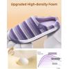 image:imageHomeTop Womens Knit Memory Foam Slippers Warm Soft House Shoes with Antislip SoleFairy Stripe Purple
