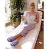 image:imageHomeTop Womens Knit Memory Foam Slippers Warm Soft House Shoes with Antislip SoleFairy Stripe Purple