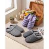 image:imageHomeTop Womens Knit Memory Foam Slippers Warm Soft House Shoes with Antislip SoleFairy Stripe Purple