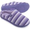 image:imageHomeTop Womens Knit Memory Foam Slippers Warm Soft House Shoes with Antislip SoleFairy Stripe Purple