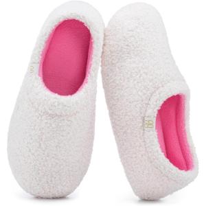 image:imageHomeTop Womens Fuzzy Curly Fur Memory Foam Loafer Slippers with Polar Fleece LiningBliss Ivory