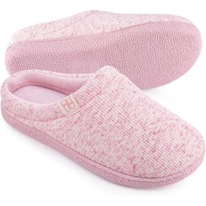 image:imageHomeTop Womens Knit Memory Foam Slippers Warm Soft House Shoes with Antislip SoleElegant Blush