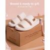 image:imageHomeTop Womens Flannel Open Toe Slippers Soft Memory Foam House Shoes for IndoorArctic White