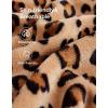image:imageHomeTop Womens Flannel Open Toe Slippers Soft Memory Foam House Shoes for IndoorSavanna Leopard
