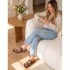 image:imageHomeTop Womens Flannel Open Toe Slippers Soft Memory Foam House Shoes for IndoorSavanna Leopard