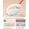 image:imageHomeTop Womens Fluffy Cross Band Slippers Soft Plush Indoor House SlidesAlabaster White