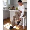 image:imageHomeTop Womens Fluffy Cross Band Slippers Soft Plush Indoor House SlidesClassic Black
