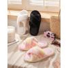 image:imageHomeTop Womens Fluffy Cross Band Slippers Soft Plush Indoor House SlidesPink Fusion Dye