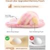 image:imageHomeTop Womens Fluffy Cross Band Slippers Soft Plush Indoor House SlidesPink Fusion Dye